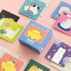 해피 미니카드 세트 대용량 편지지