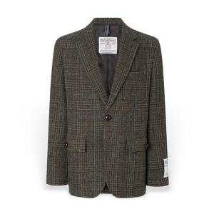 [헤지스] 남성 체크 울 소매 패치 자켓 HZJA5D703K3