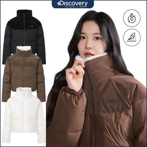 디스커버리 25FW신상 여성 올리브 크롭 글로우 다운 오버핏 숏패딩 DWDJ95056