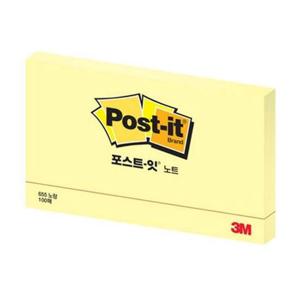 3M 포스트잇 노트 655 노랑/127MMx76MM 박스(90개입)