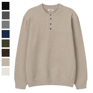 남자 지크 벨벳 헨리넥 라운드 니트 SG-KN-Q085-오트밀