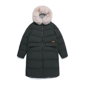 내셔널지오그래픽 N254WDW190 여성 후드 퍼 롱기장 구스다운 점퍼 WOOD GREY