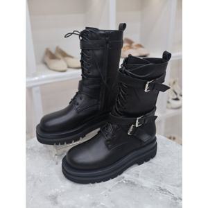 [블리아르]라운드 레이스업 워커 플랫 부츠 5cm MDBL100103_GN