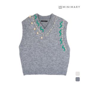 [미니마리]컬러스티치니트베스트 (MMA3VT14)
