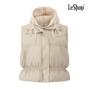 르샵  니트 후드 탈부착 밴딩 패딩 베스트 (BPAVT009A)