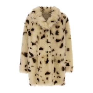 프라다 스포티드 패턴 버튼 퍼 코트 56A199SOOO1729 F0UDV