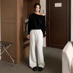 [다잇템][다잇템] 여성 넓은 보온 고무줄 캐쥬얼 비스코스 팬츠_