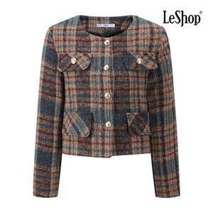 르샵  크리스마스 스마일 체크 트위드 자켓 (BPAJK008A)