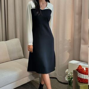 나야홍 / 아이우먼 레이디배색카라원피스 YPT008M 510 빅사이즈