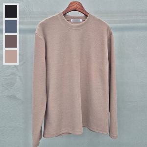 남자 간절기 잔골지 라운드 긴팔 니트 5C-KN-Q107-베이지
