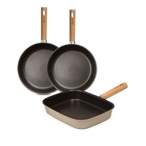 STOLTZ 슈톨츠 초코 프라이팬 IH 인덕션 다용도 3종세트(팬26+팬28+사각팬28)