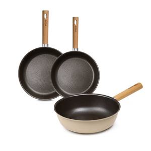 STOLTZ 슈톨츠 초코 프라이팬 궁중팬 IH 인덕션 데일리 쿠킹 3종세트(팬24+웍26+팬30)