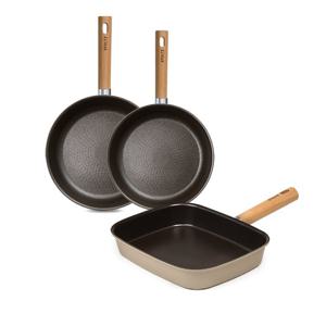 STOLTZ 슈톨츠 초코 프라이팬 IH 인덕션 홈쿡 3종세트(팬24+팬28+사각팬28)