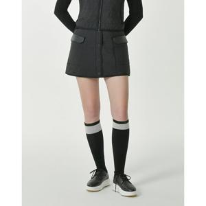 헤지스 골프 여성 25FW 블랙 여성 퀼팅 경량 패딩 큐롯 HWPA5D718BK