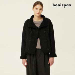 보니스팍스  클래식 더블 버튼 크롭 무스탕 자켓 (XPAJK007M0)