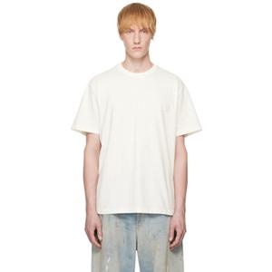 우영미 오프 화이트 플라워 백 로고 티셔츠 W251TS06 251704M213022