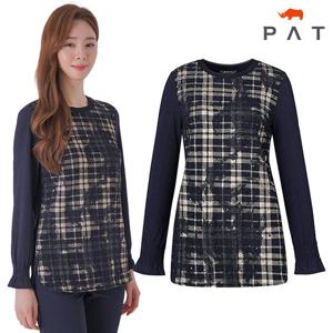 [PAT] 트위드 볼륨 소매 티블라우스_1H65306