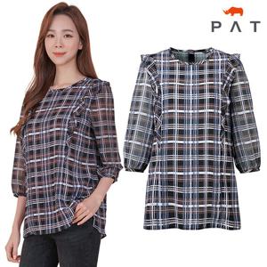 [PAT] 프릴 체크 블라우스_1H62509