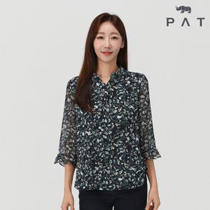 [PAT] 턱 카라 플라워 블라우스_1I62502