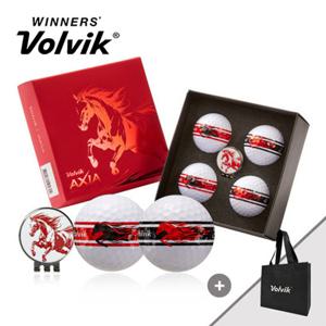 볼빅 2026 신년볼 AXIA 적마 에디션 3피스 골프공 4구+볼마커 선물세트