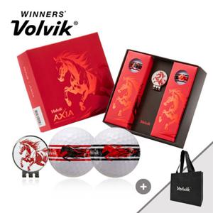 볼빅 2026 신년볼 AXIA 적마 에디션 3피스 골프공 6구+볼마커 선물세트