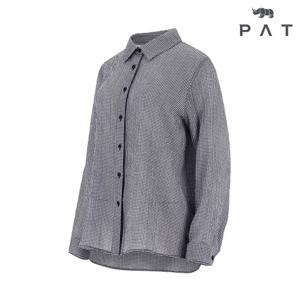 [PAT] 잔체크 풀오픈 블라우스_1L62502