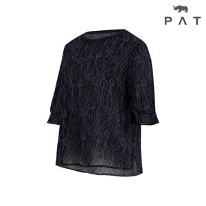 [PAT] 니트라운드 프린트 블라우스_1L62501