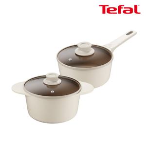 테팔 인덕션 주물 아이콘 냄비 2종(편수18+양수18)(+실리콘 냄비손잡이+냄비받침)