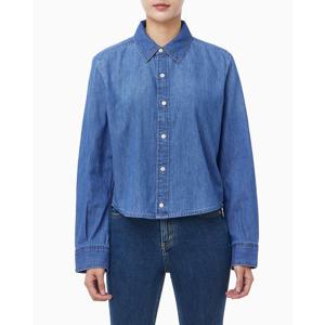 CK진  여성 크롭 인디고 L/S 셔츠(47E902G)