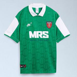 25 FW 나이키 X 마틴 로즈 로고 모티프 테크 저지 폴로 셔츠 그린 HM9020 310