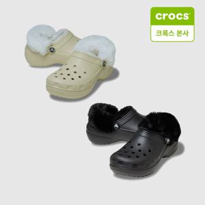 [크록스 본사] 크록스 클래식 플랫폼 퍼즈 라인드 클로그 본 (212854-2Y2)