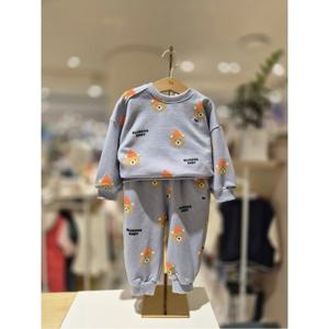블루독베이비 10 24FW이월상품 (BL)베어 드랍숄더 스웨트셔츠팬츠세트 (244C143340441502)