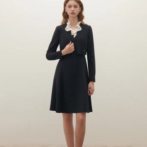 [샤틴]러플프릴배색넥 쟈켓형 원피스S254M601A25