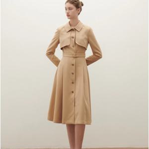 [샤틴]플랩디테일 트렌치형 벨티드 원피스S254B606A04