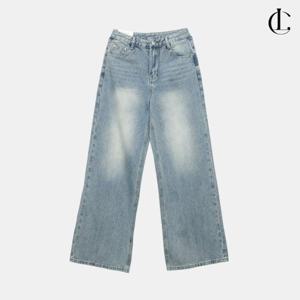 엘케이트 여성 데일리 루즈핏 빈티지 워싱 와이드 캐주얼 절개 데님 청바지 LNNP023