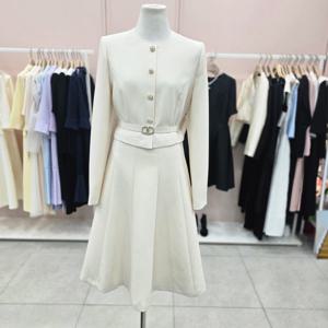 [샤틴]버튼장식 벨티드 A라인 원피스S254M606A47