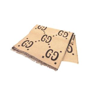 구찌 GG 자카드 울 실크 스카프 브라운베이지 495592 4G350 2179