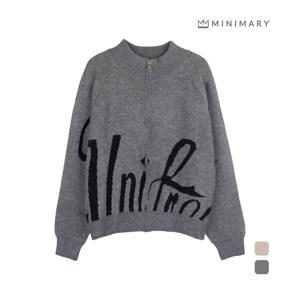 [미니마리]빅레터링니트집업 (MMA3CD27)