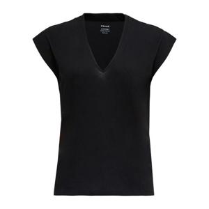 프레임 블랙 코튼 브이넥 슬림핏 티셔츠 LWTS0826 NOIR