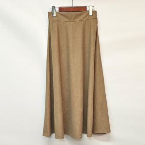 샵앤) 국산 여성 뒷밴딩 A라인 플레어 골덴 롱스커트 LL-WSK-5005-진베이지