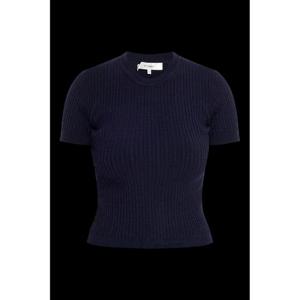 26SS Frame 탑 with a round 넥라인 WF25KSW0420NAVY