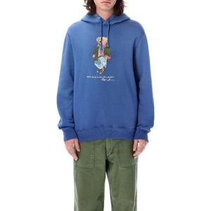 25SS 폴로 랄프 로렌 블루 후드 스웨트 셔츠  Central graphic of 드레스 베어 앤 랄프 로렌 로고  롱 sleeves kangaroo pocket  710958192001