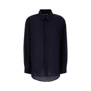 24SS 생로랑 미드나이트 블루 실크 셔츠 781056Y1I874140