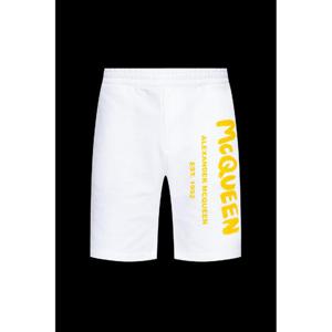 24SS 알렉산더 맥퀸 화이트 코튼 bermuda 숏츠 688717QTAAB0959