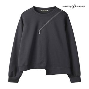 나인식스뉴욕  사선 지퍼 언발 맨투맨 티셔츠 (NPBTS002M0)