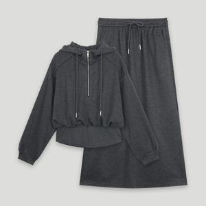 [코데즈컴바인] 레이어드 반집업 스커트 셋업 (CKD-XX380WA)