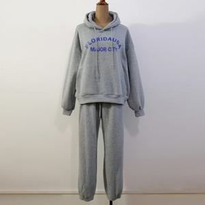 샵앤) 여성 방한 기모 트레이닝 후드티 조거팬츠 셋업 SS-WSET-5036-그레이