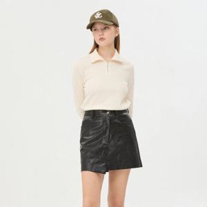 [시슬리]멜론 하이넥 반집업 블라우스_SAWS42461