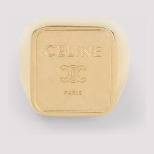 셀린느 골드 톤 스퀘어 시그넷 반지 B104W6BRA 35OR