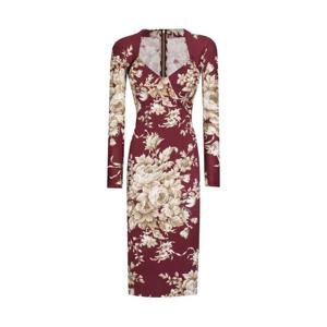 25 FW 돌체앤가바나 플로럴 프린트 긴소매 미디 드레스 F6TMRTFSA7Y TP444911005
